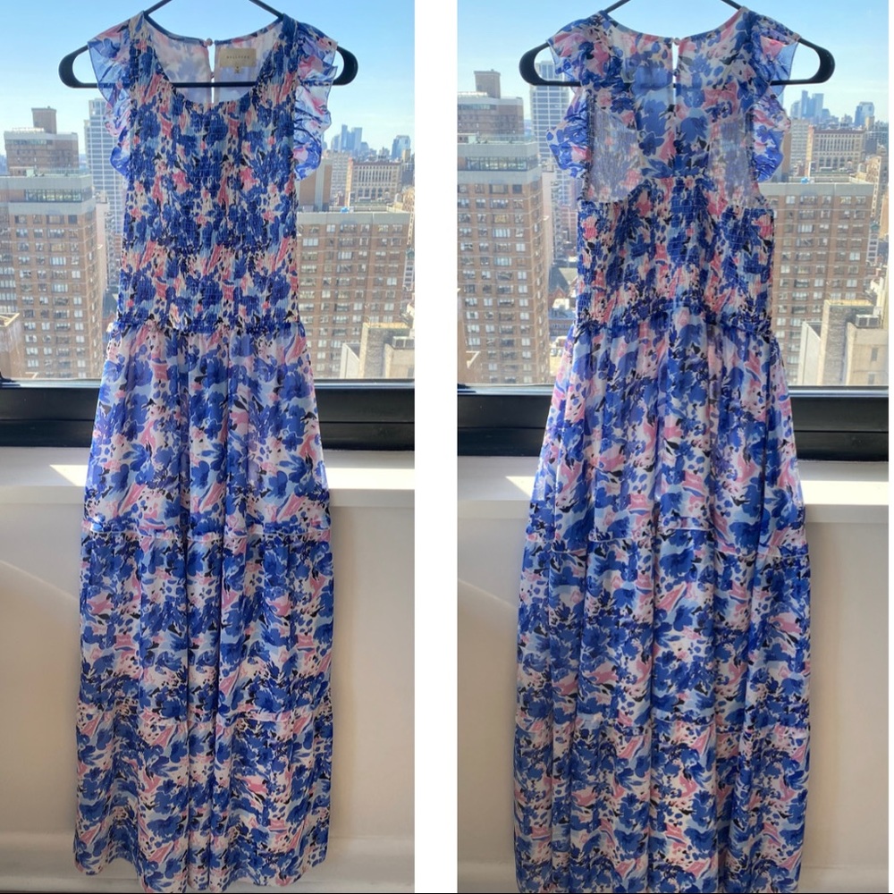 Small Melloday blue/pink floral maxi dress